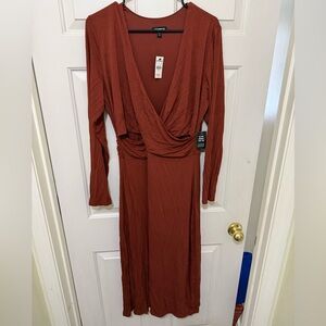 Women’s Express Size XL Long Sleeve Rust Dress
